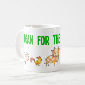 Vegan für Stimmlose mit niedlichen Tieren Kaffeetasse (Vorderseite Links)