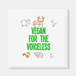 Vegan für stimmloses Weiß mit lustigen Tieren Magnet