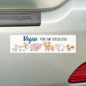 Vegan für stimmloses Weiß mit sechs Tieren Autoaufkleber (Auf Auto)