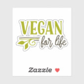 Vegan für T - Shirt Aufkleber (Blatt)