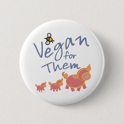Vegan für Tiere Button (Vorderseite)