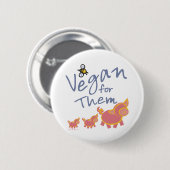 Vegan für Tiere Button (Vorne & Hinten)