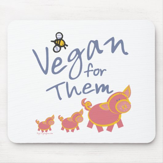 Vegan für Tiere Mousepad (Vorne)