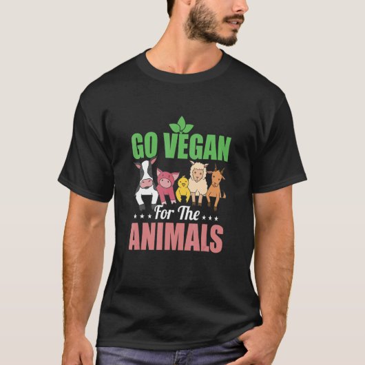Vegan für Tiere Veganismus Veggie T-Shirt (Vorderseite)