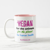 Vegan für Tiere Zwei-Tone-Kaffee-Tasse Zweifarbige Tasse (Links)