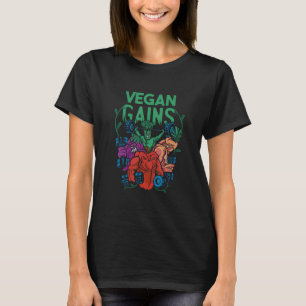 Vegan Gains Bodybuilder Welt Vegetarier Tag Vegg T-Shirt