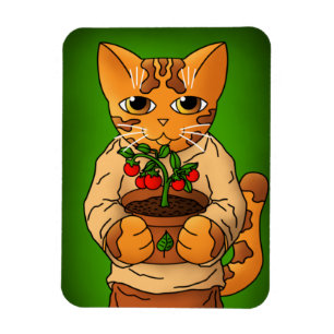 Vegan Gardener Cat Magnet
