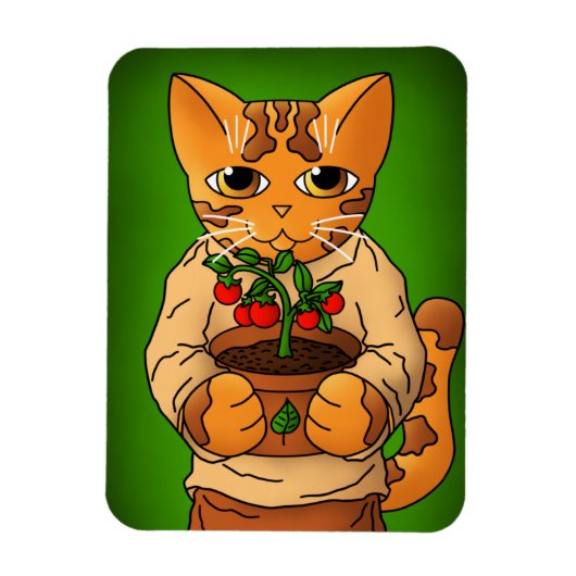 Vegan Gardener Cat Magnet (Vertikal)