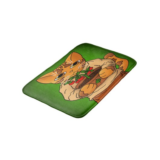 Vegan Gartenkatze Badematte (Schrägansicht)