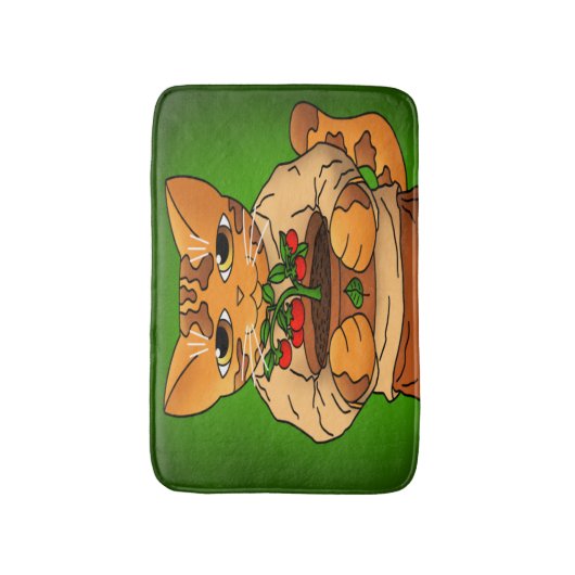 Vegan Gartenkatze Badematte (Vorderseite Vertikal)