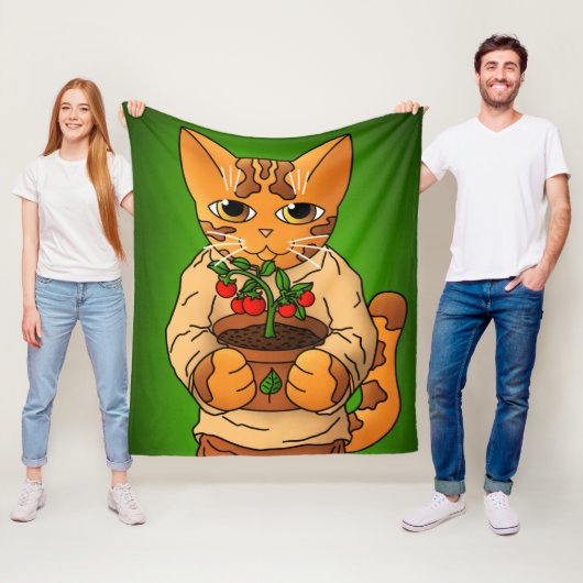 Vegan Gartenkatze Fleecedecke (Beispiel)
