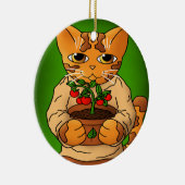 Vegan Gartenkatze Keramik Ornament (Rechts)
