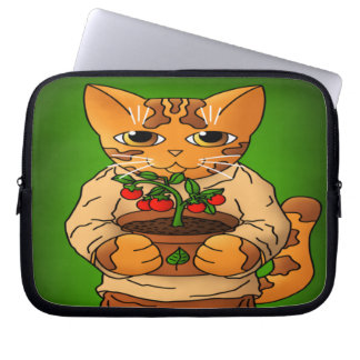 Vegan Gartenkatze Laptopschutzhülle