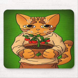 Vegan Gartenkatze Mousepad