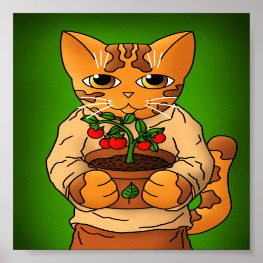 Vegan Gartenkatze Poster (Vorne)