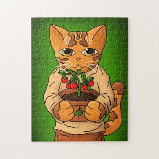 Vegan Gartenkatze Puzzle (Vertikal)