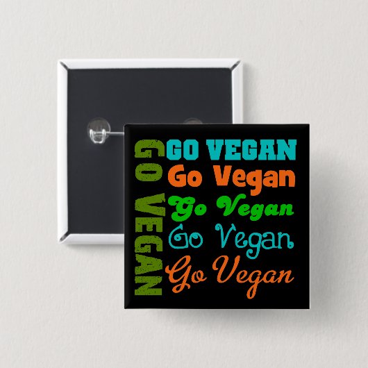 Vegan gehen button (Vorne & Hinten)