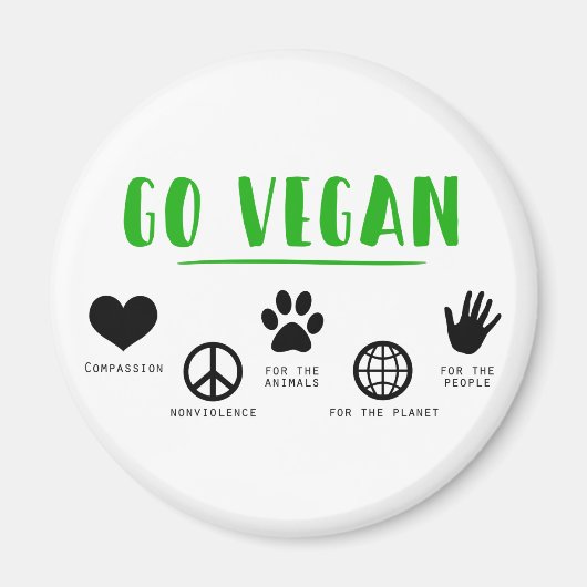 Vegan gehen magnet (Vorne)