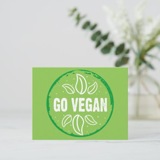 Vegan gehen postkarte (Stehend Vorderseite)