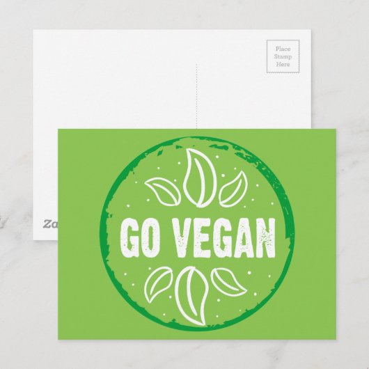 Vegan gehen postkarte (Vorne/Hinten)