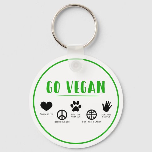Vegan gehen schlüsselanhänger (Vorderseite)