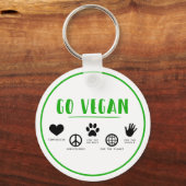 Vegan gehen schlüsselanhänger (Vorderseite)