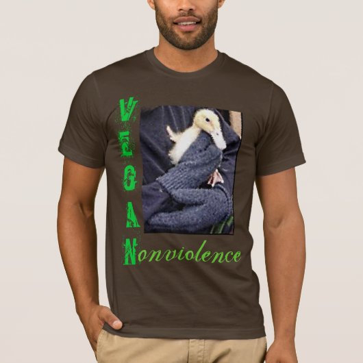 Vegan = Gewaltlosigkeit T-Shirt (Vorderseite)