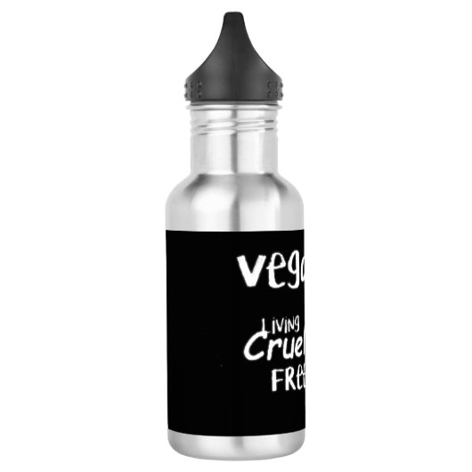 Vegan grausame freie Wasserflasche Schwarz und Wei (Links)