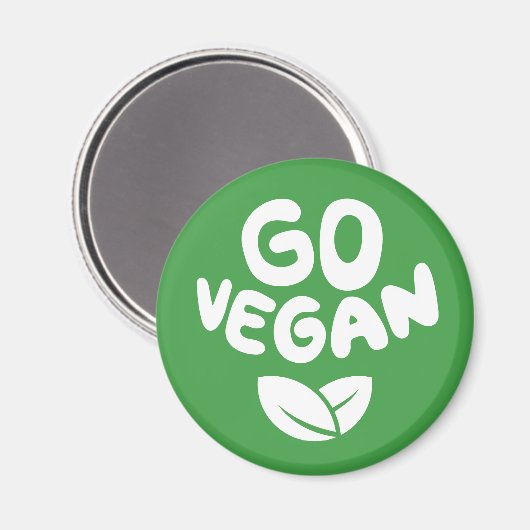 Vegan grün magnet (Vorderseite/Rückseite)