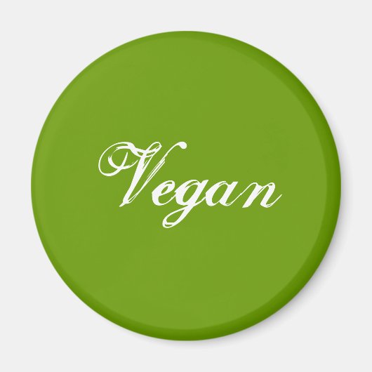 Vegan. Grün. Slogan. Gestaltet Magnet (Vorne)