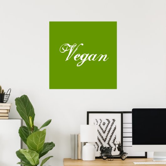 Vegan. Grün. Slogan. Gestaltet Poster (Heimbüro)