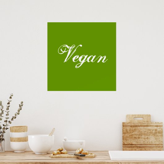 Vegan. Grün. Slogan. Gestaltet Poster (Küche)