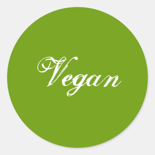 Vegan. Grün. Slogan. Gestaltet Runder Aufkleber (Vorderseite)