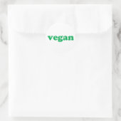Vegan-grün-weiß-modernes, einfaches Siegel Runder Aufkleber (Tasche)
