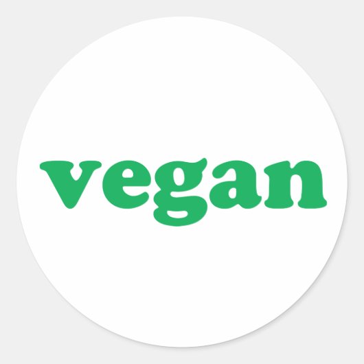 Vegan-grün-weiß-modernes, einfaches Siegel Runder Aufkleber (Vorderseite)