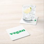 Vegan-grüne, moderne Typografie Rechteckiger Pappuntersetzer (Vor Ort)