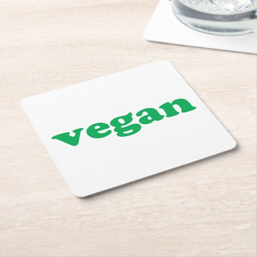 Vegan-grüne, moderne Typografie Rechteckiger Pappuntersetzer (angewinkelt)