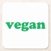 Vegan-grüne, moderne Typografie Rechteckiger Pappuntersetzer (Vorderseite)