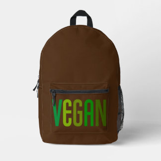 Vegan-grüner Braunsack Bedruckter Rucksack