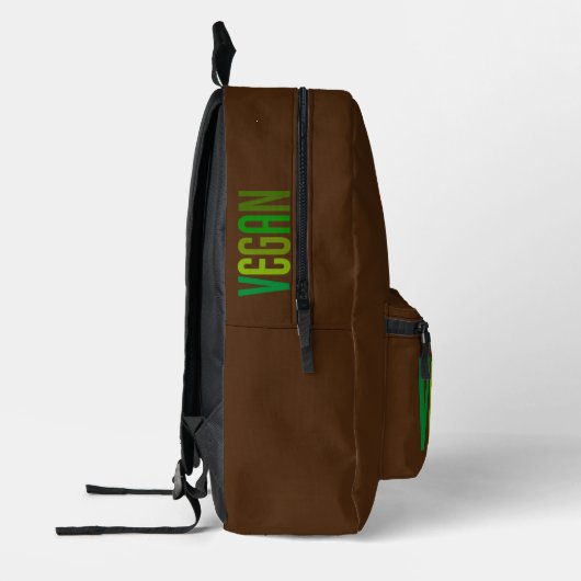 Vegan-grüner Braunsack Bedruckter Rucksack (Links)
