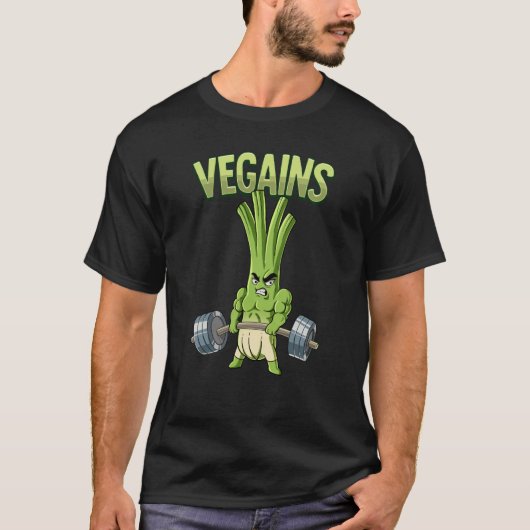 Vegan Gym Bodybuilding Vegains 1 T-Shirt (Vorderseite)