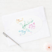 Vegan & happy lifestyle ovaler aufkleber (Umschlag)