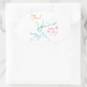 Vegan & happy lifestyle ovaler aufkleber (Tasche)