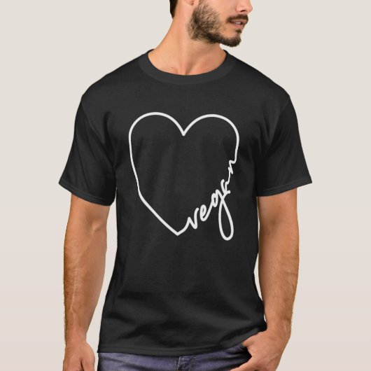 Vegan Heart Liebe Veganes Lebensmittelherz für Veg T-Shirt (Vorderseite)