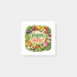 Vegan Hello Post‑It Notizen 