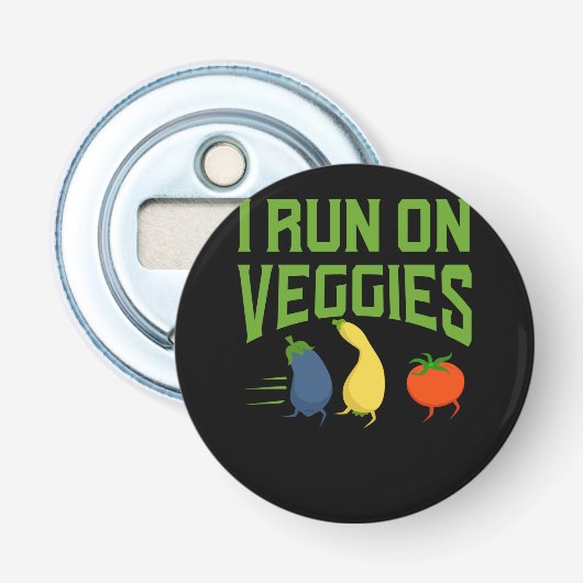Vegan - Ich laufe auf Veggies Flaschenöffner (Vorderseite)