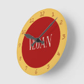 Vegan in a Red Circle Runde Wanduhr (Winkel)