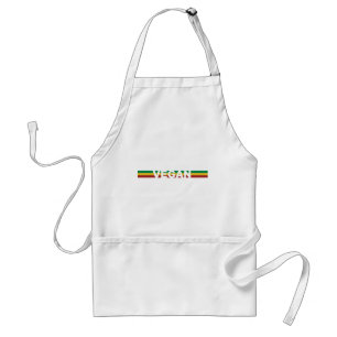 Vegan in Rasta Streifen Schürze