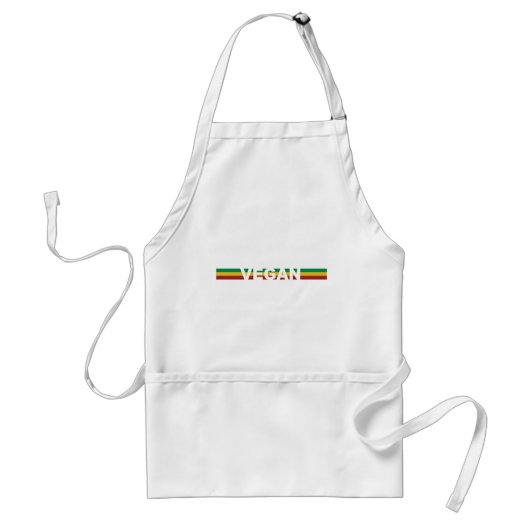 Vegan in Rasta Streifen Schürze (Vorne)