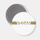 Vegan in Rasta Stripes Magnet (Vorderseite/Rückseite)